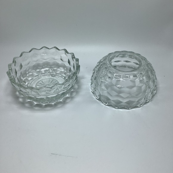 Homco Clear Glass Fairy Lamp VTG  Cubist Pattern Diamond Point - Picture 3 of 9